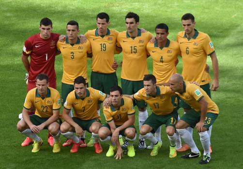 L'Australia schierata prima della partita. Afp